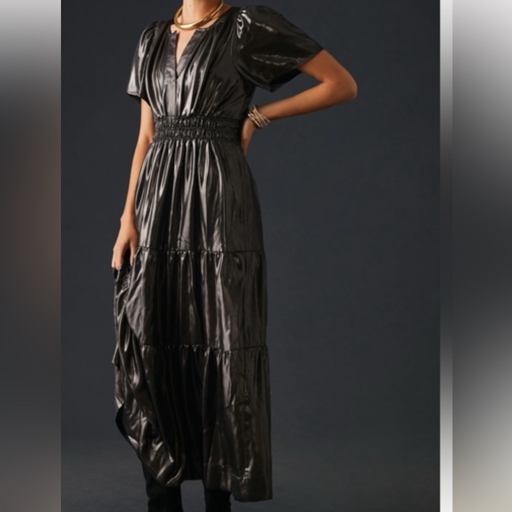 Anthropologie Somerset Dress Shine Edition in Carbon